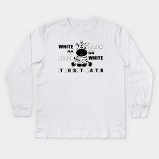 Black on White or White on Black Kids Long Sleeve T-Shirt